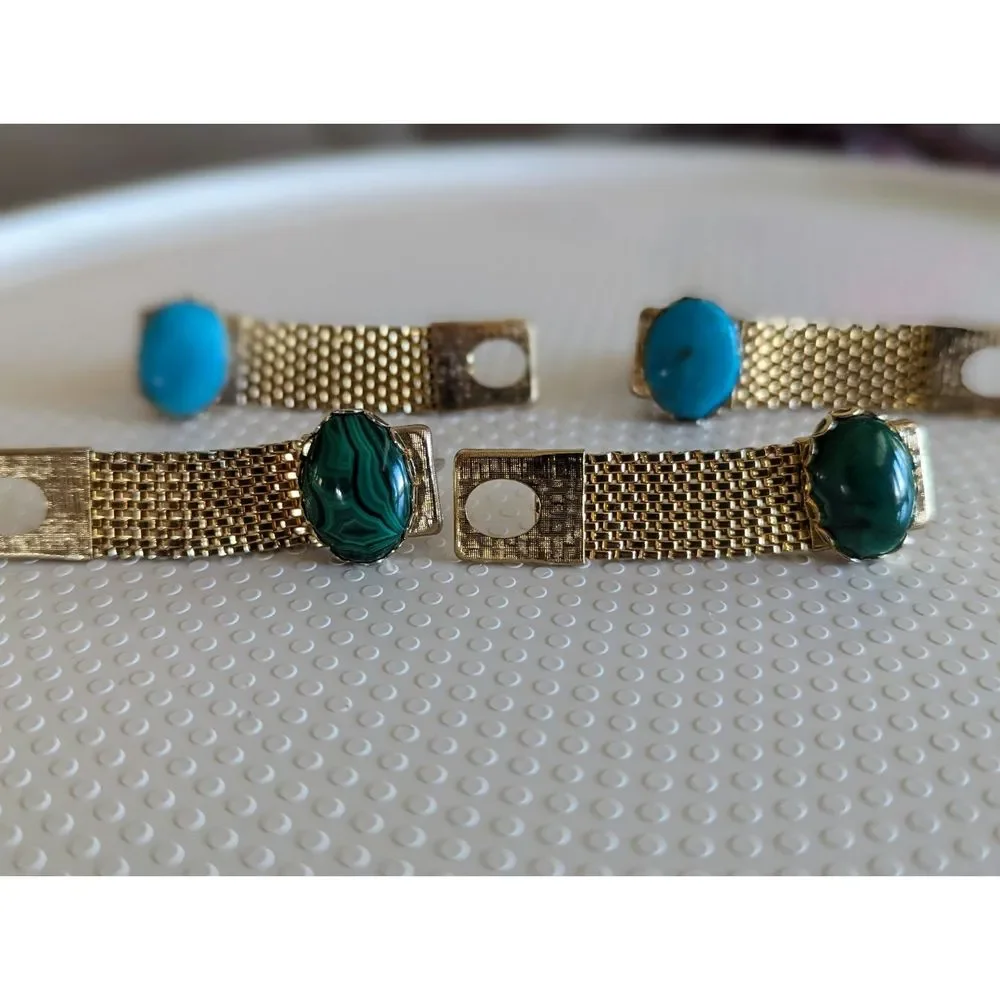 Vintage bundle of two mesh wrap around cuff links